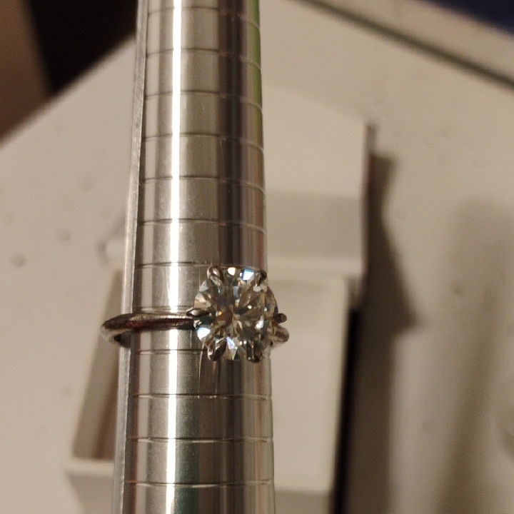 Moissanite Diamond 3ct & Sterling Silver Ring- 7.5